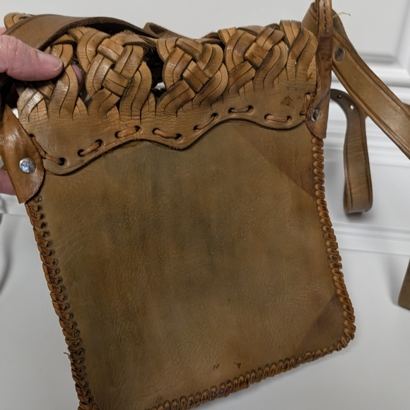 Woven Tan Crossbody Bag - Picture 8 of 9